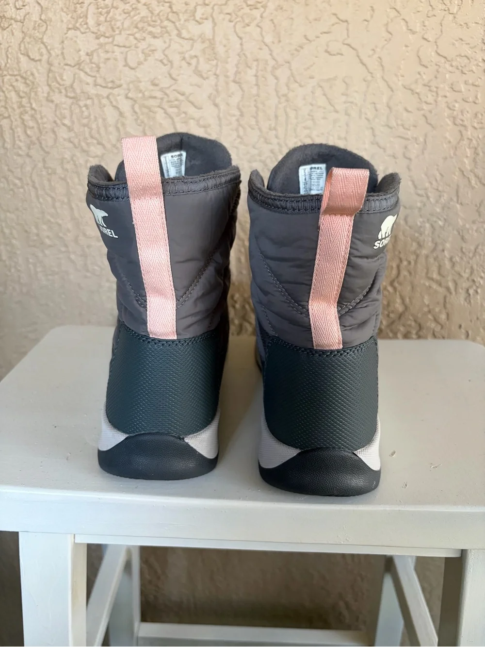 Sorel Kids Gray and Pink Toggle Lace Snow Boots